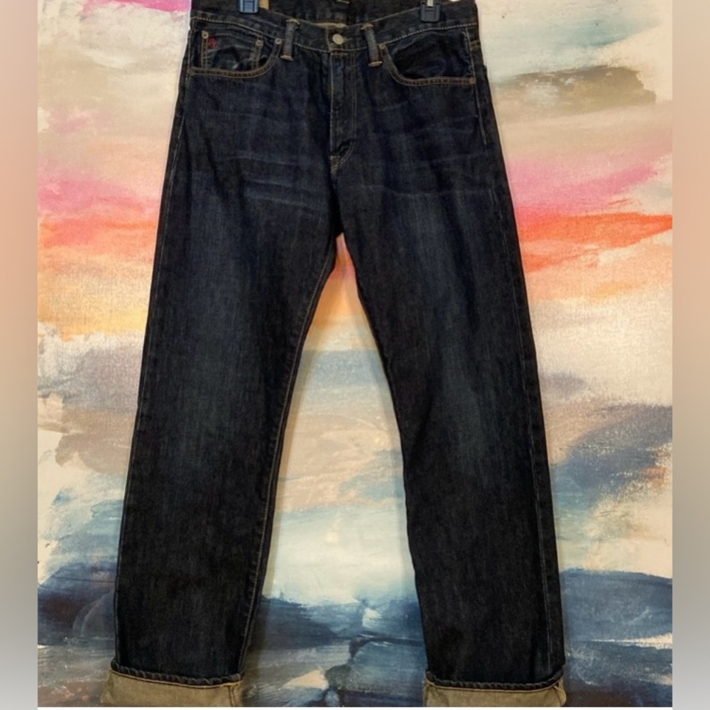 🔥EC🔥2012 Polo Ralph Lauren 100% Cotton Antique Indigo Denim Jeans.